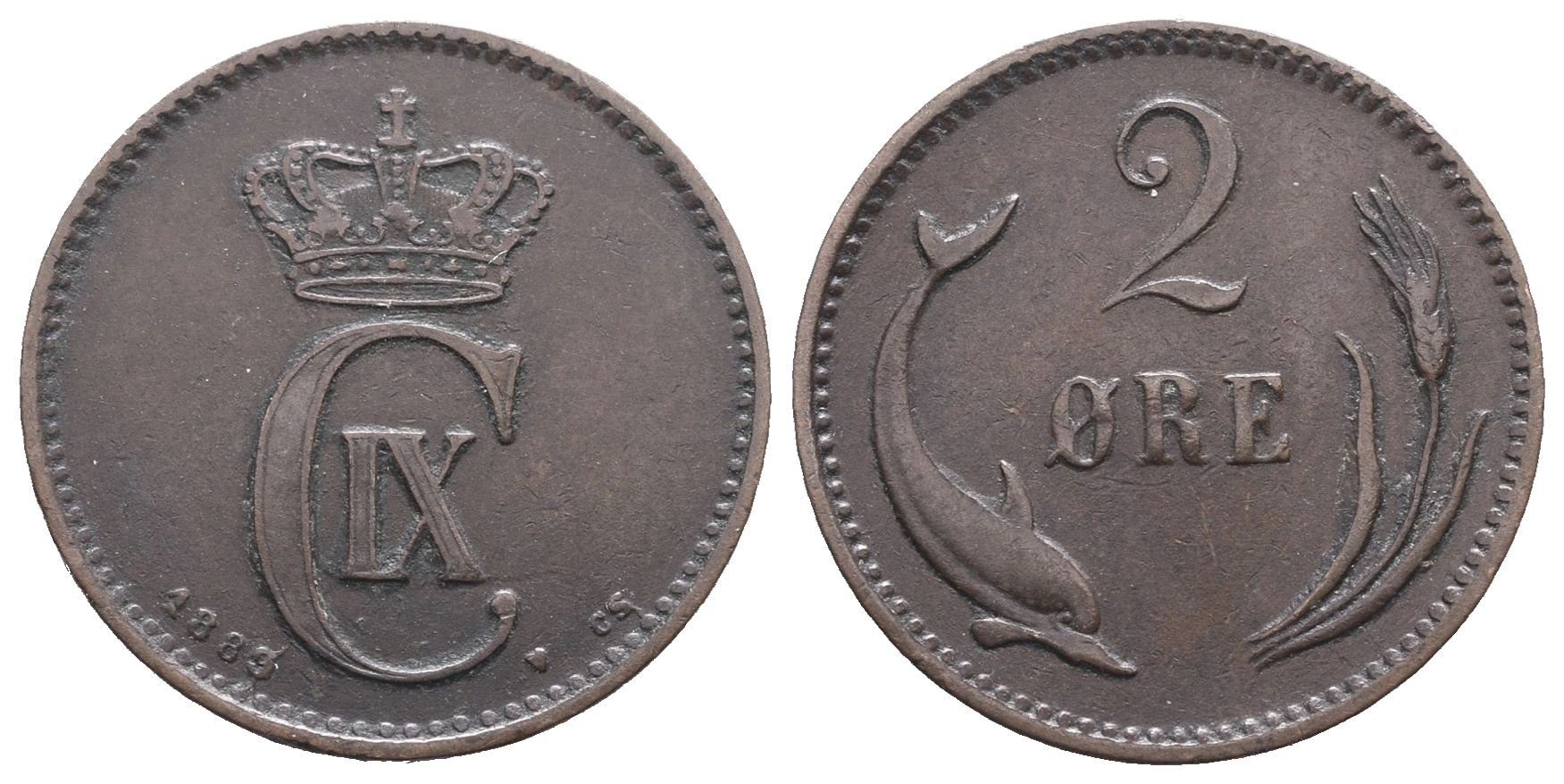 Dánsko, 2 Öre 1889 CS