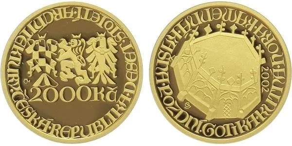 2000 Kč 2002 - Pozdní Gotika - Kašna v Kutné Hoře, PROOF