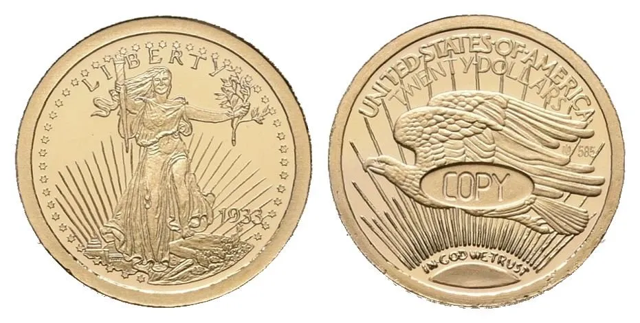USA, replika 20 Dollars 1933