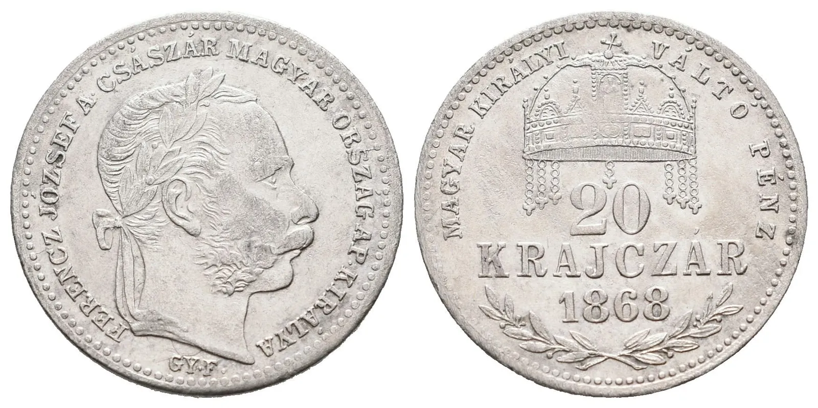 20 Krejcar 1868 GYF