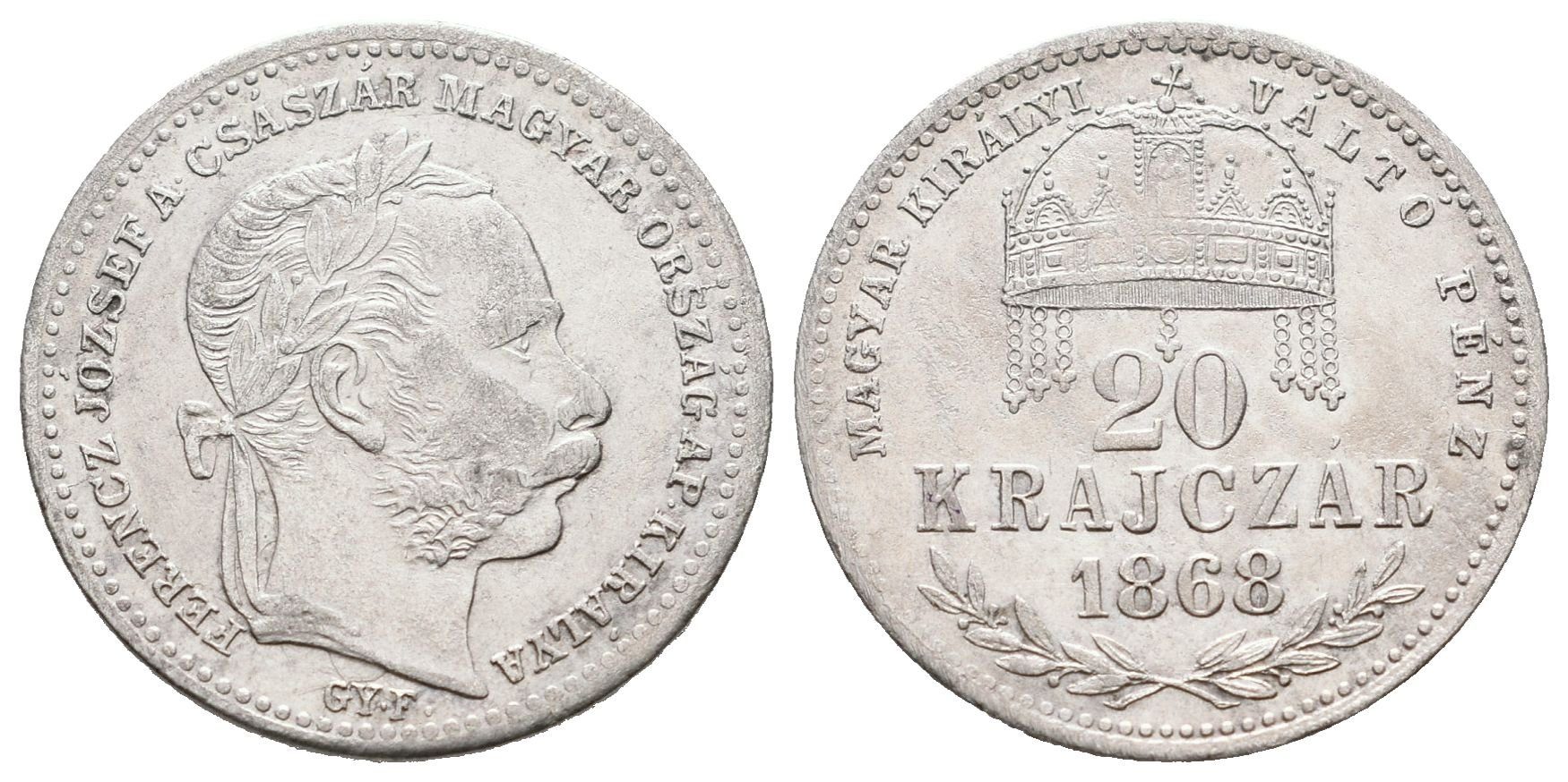 20 Krejcar 1868 GYF