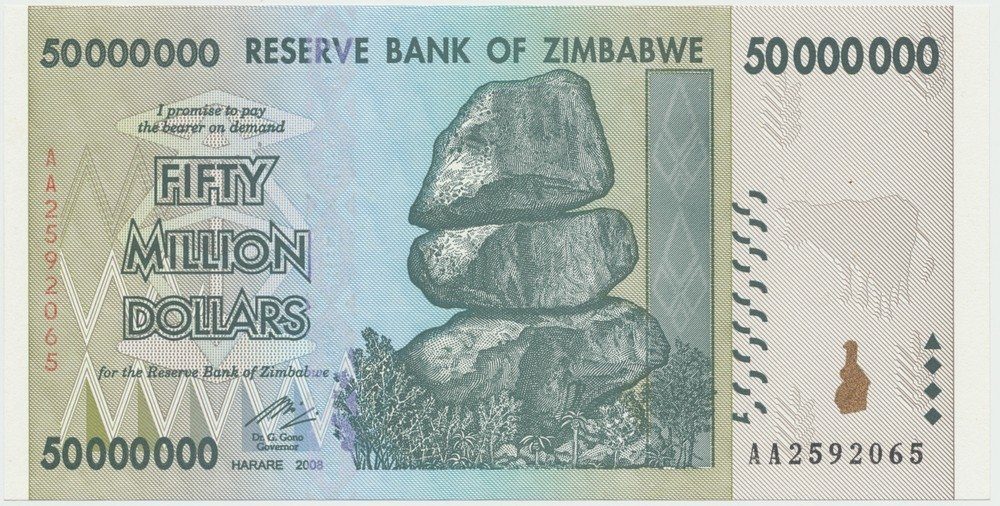 Zimbabwe, 50 Million Dollars 2008, P.79