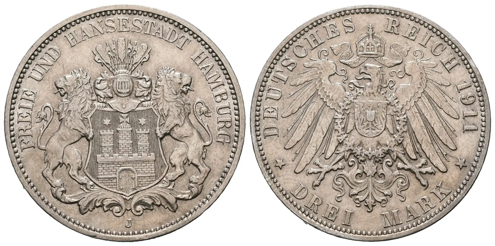 Hamburg, 3 Marka 1911 J