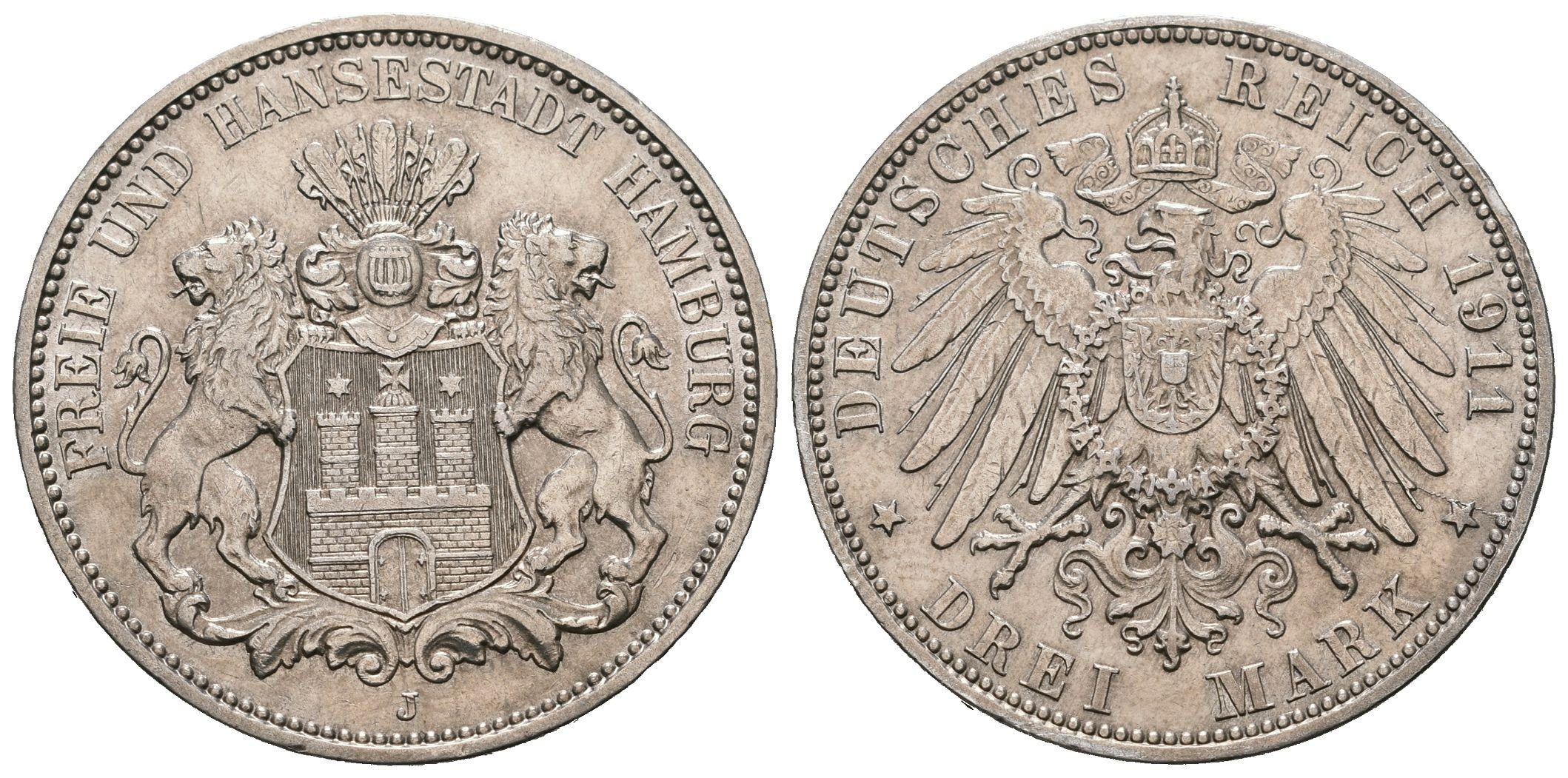 Hamburg, 3 Marka 1911 J