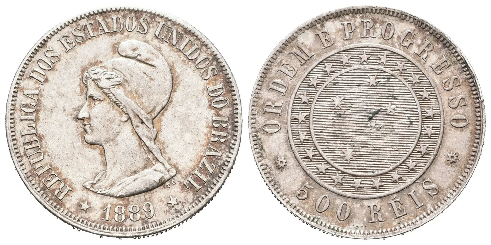 Brazílie, 500 Reis 1889