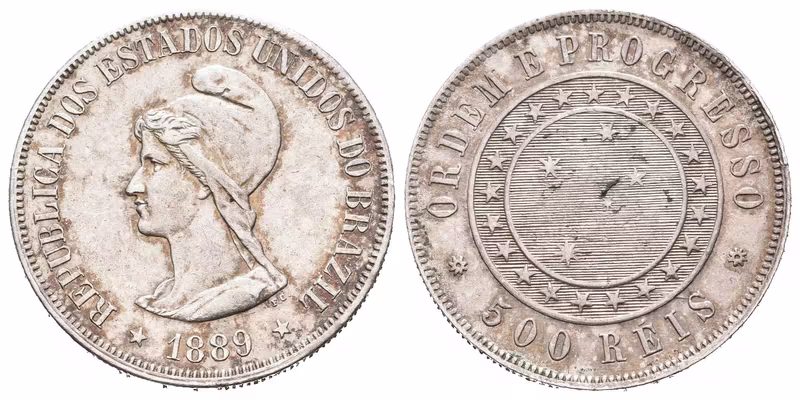 Brazílie, 500 Reis 1889