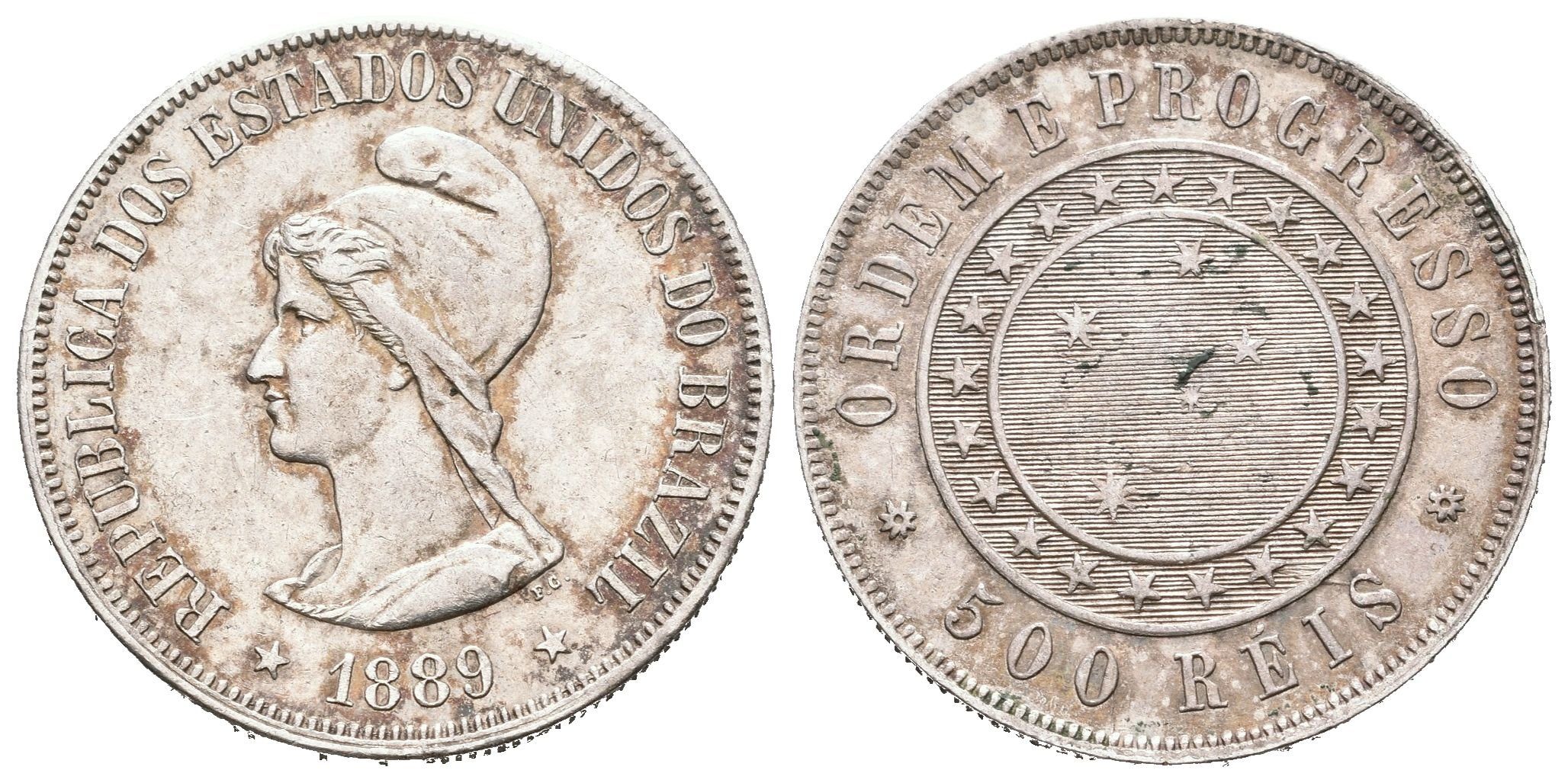 Brazílie, 500 Reis 1889