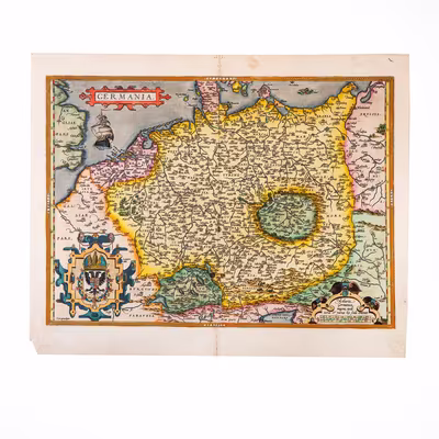 (Svatá říše římská národa německého, Střední Evropa, Čechy,…, Ortelius) GERMANIA.