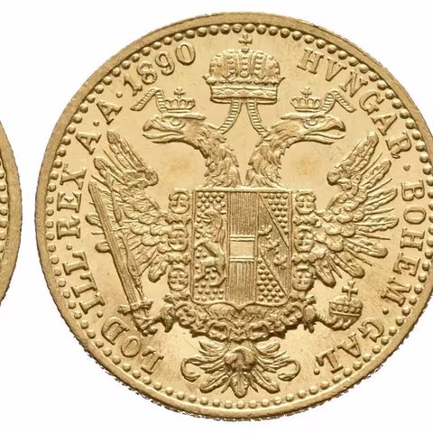Dukát 1890, krásná zachovalost, ražební lesk, rysky a drobné hranky