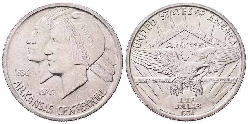 USA, 1/2 Dollar 1936 - Arkansas Centennial