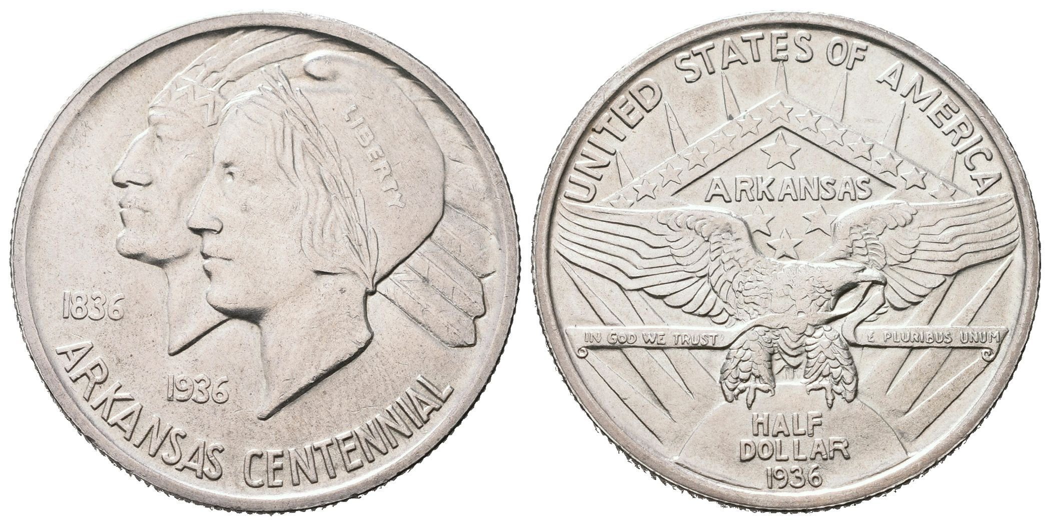 USA, 1/2 Dollar 1936 - Arkansas Centennial