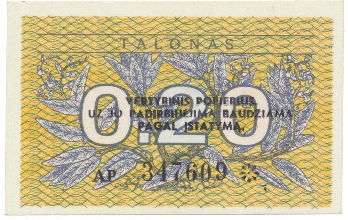 Litva, 0.20 Talonas 1991, P.30