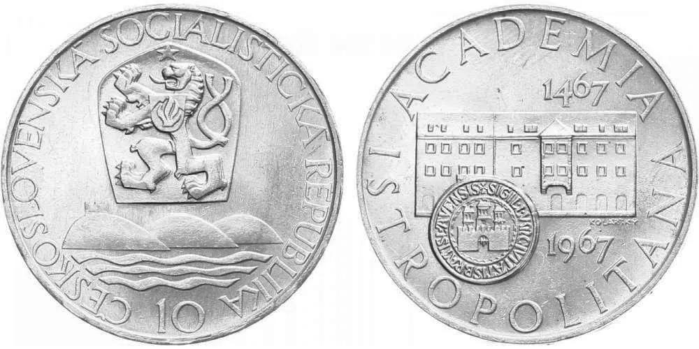10 Kčs 1967 - Akademia Istropolitana