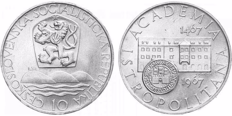 10 Kčs 1967 - Akademia Istropolitana