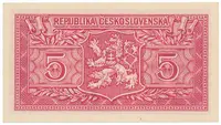 Československo, 5 Koruna 1949, série A 10 - 99, neperforovaná, Hej.83a2 - fotografie 2