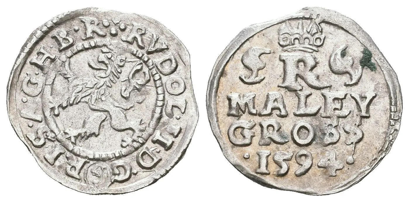 Malý groš 1594, České Budějovice-Mattighofer, HN.28a (opis 7a), — 1