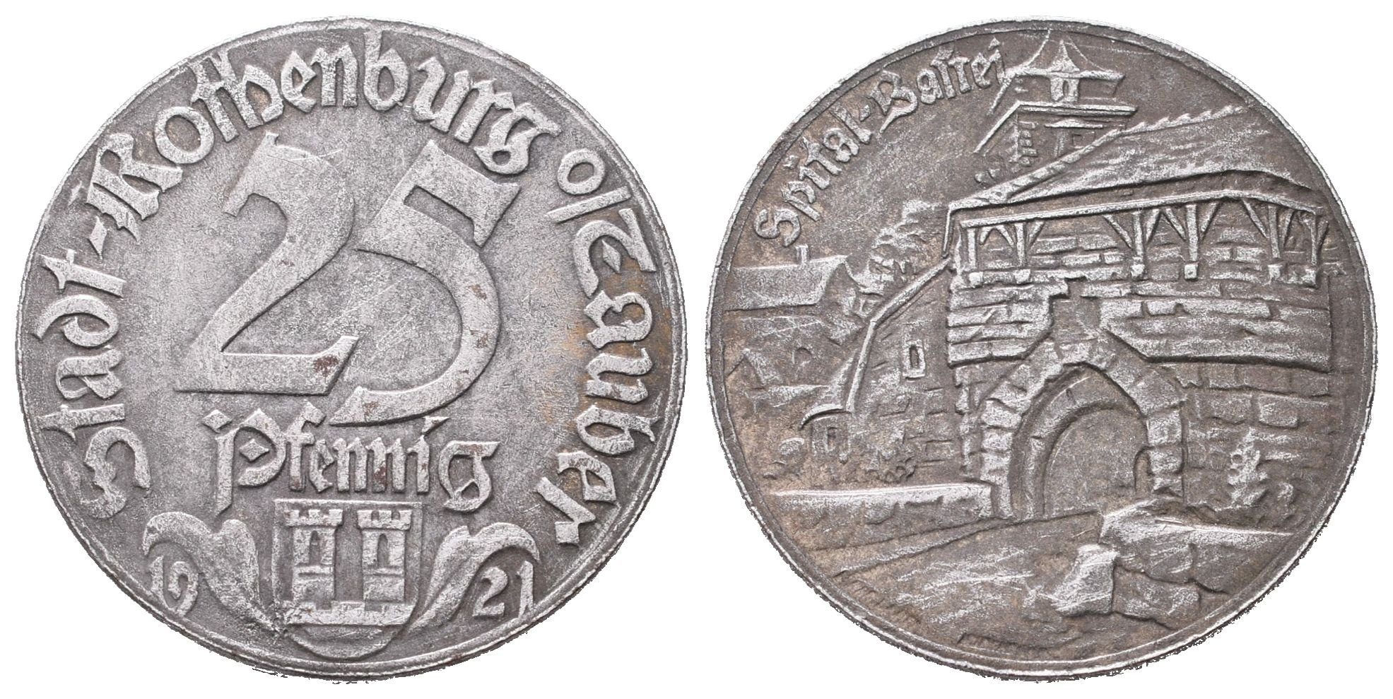 Nouzové ražby, 25 Pfennig 1921 - Rothenburg