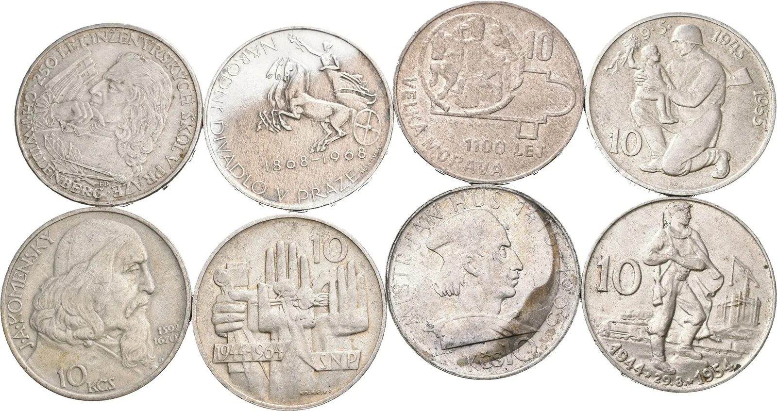 Soubor mincí - 10 Kčs 1954 - Slovenské národní povstání, 1955 - Osvobození, — 1