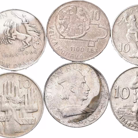 Soubor mincí - 10 Kčs 1954 - Slovenské národní povstání, 1955 - Osvobození,