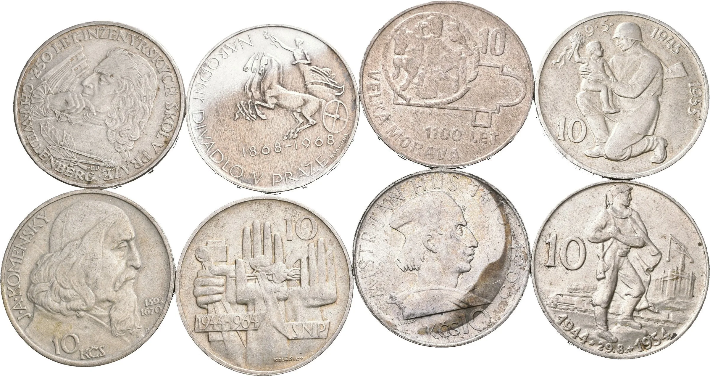 Soubor mincí - 10 Kčs 1954 - Slovenské národní povstání, 1955 - Osvobození, — 1