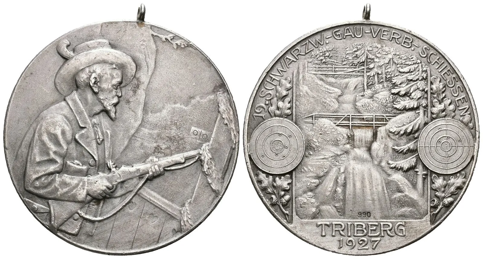 AR Medaile 1927 - 19. Schwarzwaldské župní spolkové střelby v Tribergu. — 1