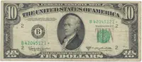 USA, 10 Dollars 1950D, náhradní série *, Pick.439dr