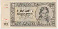 Československo, 1000 Koruna 1945, I. vydání, série B, Hej.78b