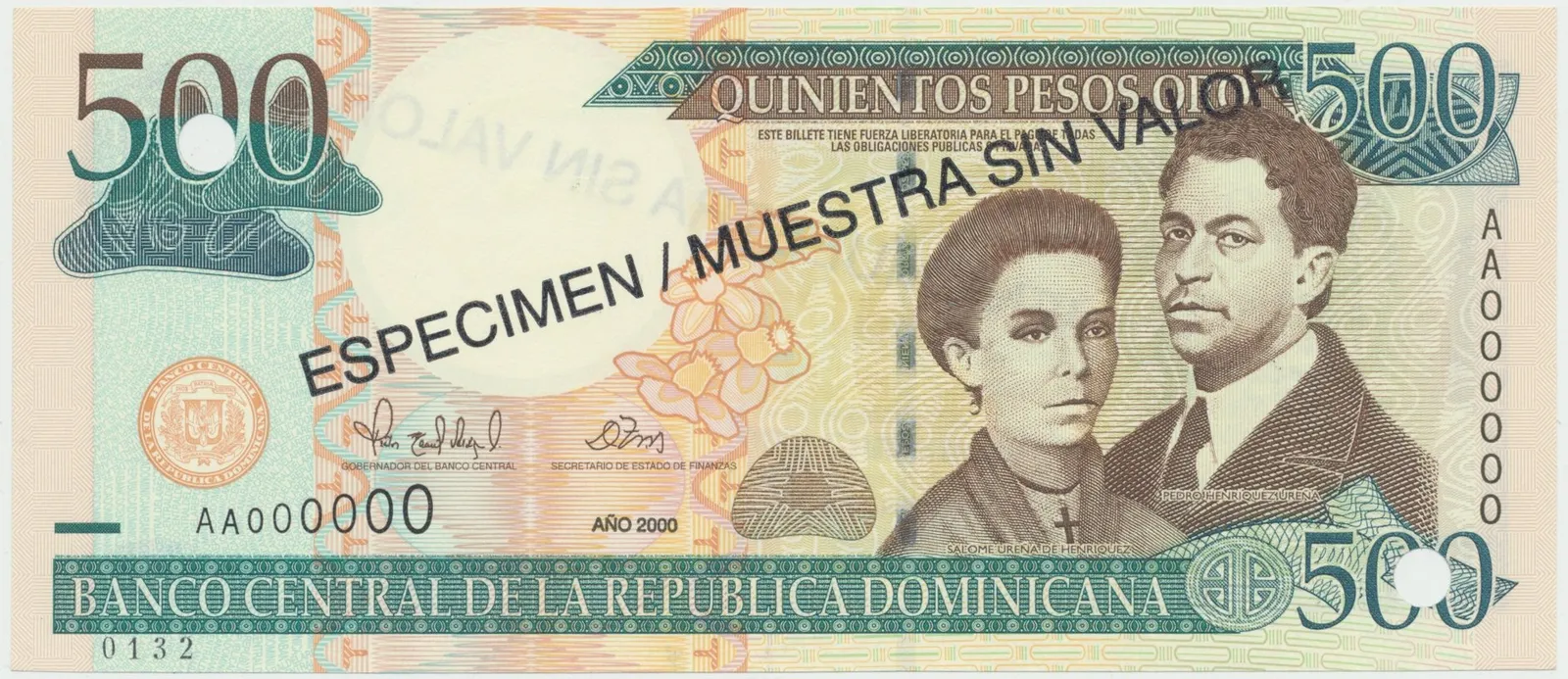 Dominikánská republika, 500 Pesos Oro 2000, P.162s