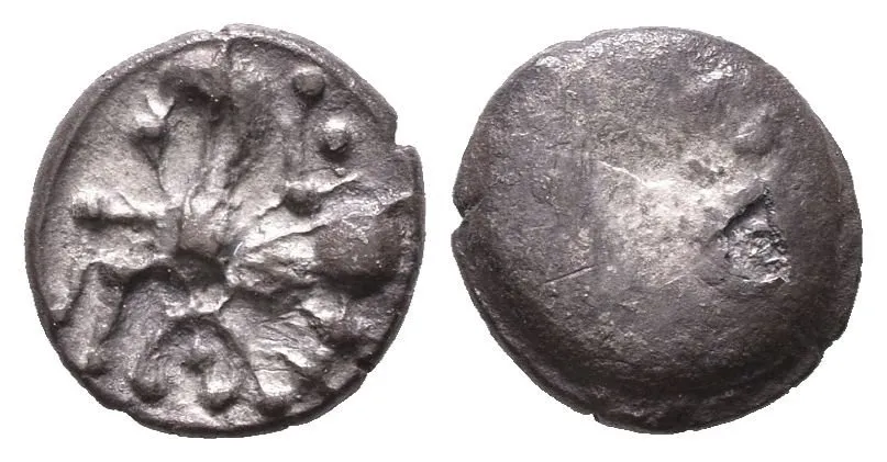 AR Obol, typ Němčice/Roseldorf II, Hladký hrbol / Koník zleva, stylizovaný — 1