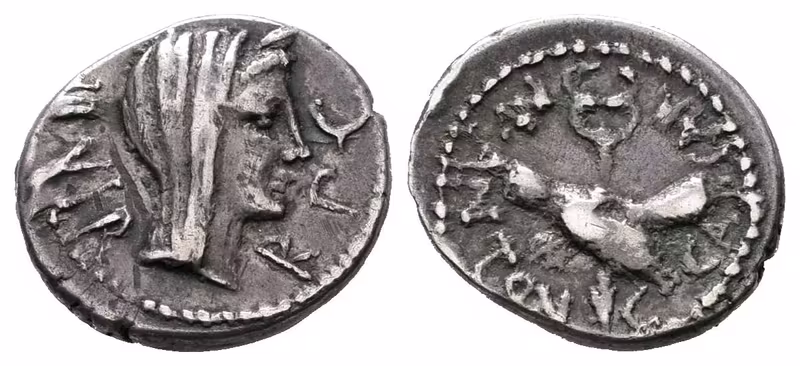 Marcus Antonius a Octavianus , Quinár, A. 1674