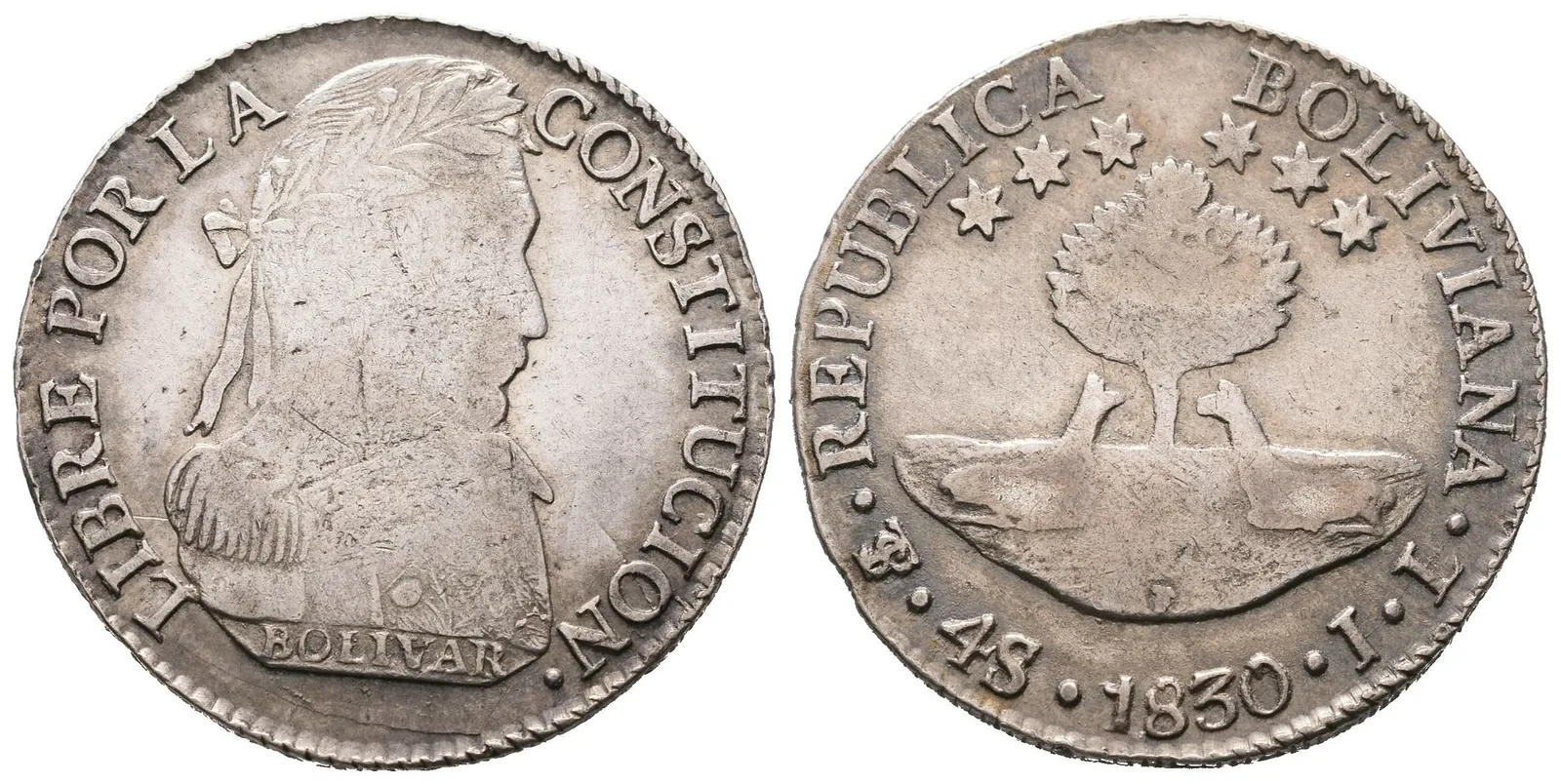 Bolívie, 4 Sol 1830 JL