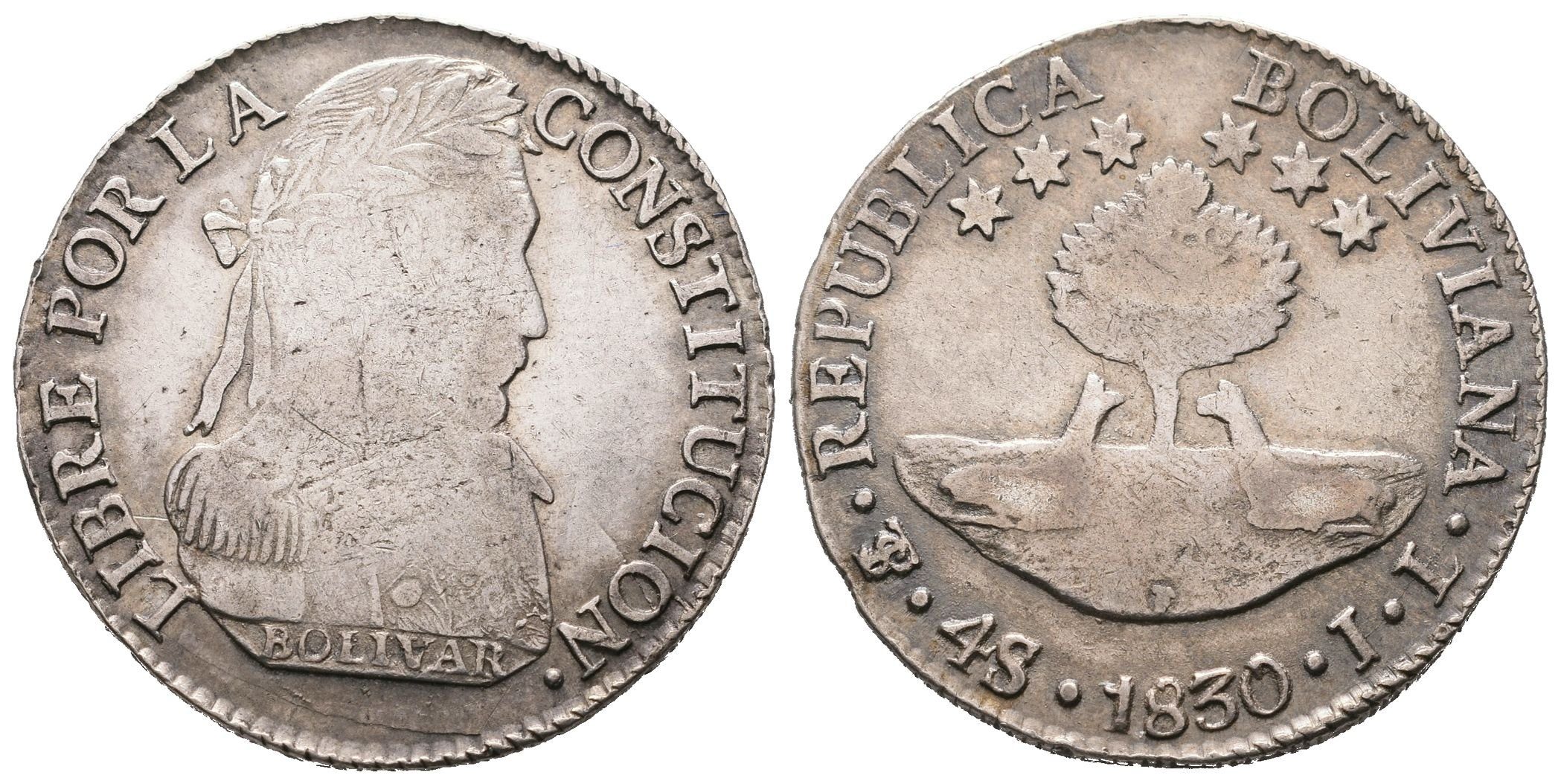 Bolívie, 4 Sol 1830 JL