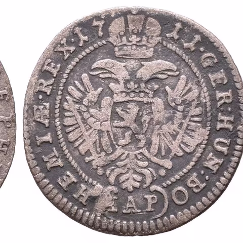 3 Krejcar 1711 IAP, Praha-Putz, Hal.1724, patina, rysky