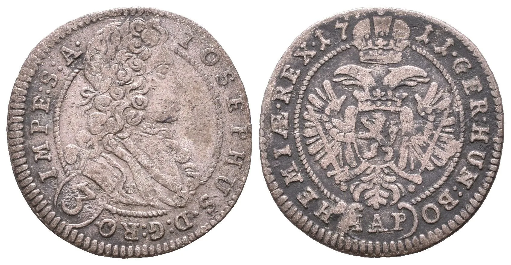 3 Krejcar 1711 IAP, Praha-Putz, Hal.1724, patina, rysky — 1