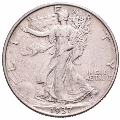 1/2 Dollar 1937, KM.142, pěkná zachovalost, patina, rysky