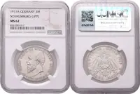 Schaumburg-Lippe, 3 Marka 1911 A - NGC