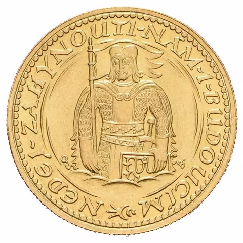 Dukát 1925 (raženo 66279 ks), velmi pěkná zachovalost, zbytky lesku, drobné rysky