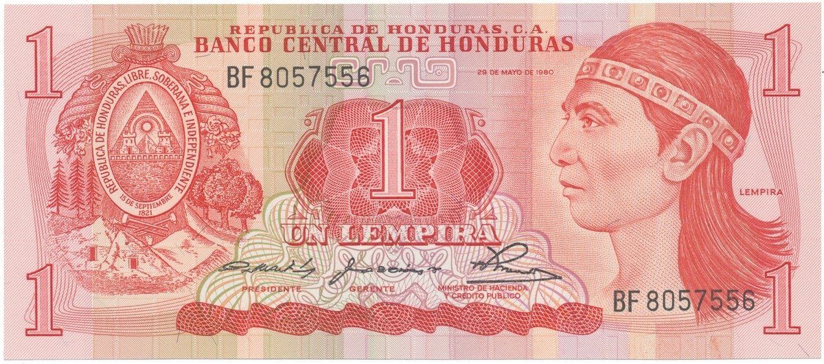 Honduras, 1 Lempira 1980, P.68a