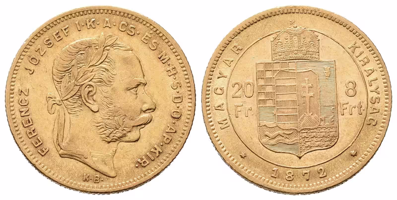 8 Zlatník / 20 Frank 1872 KB