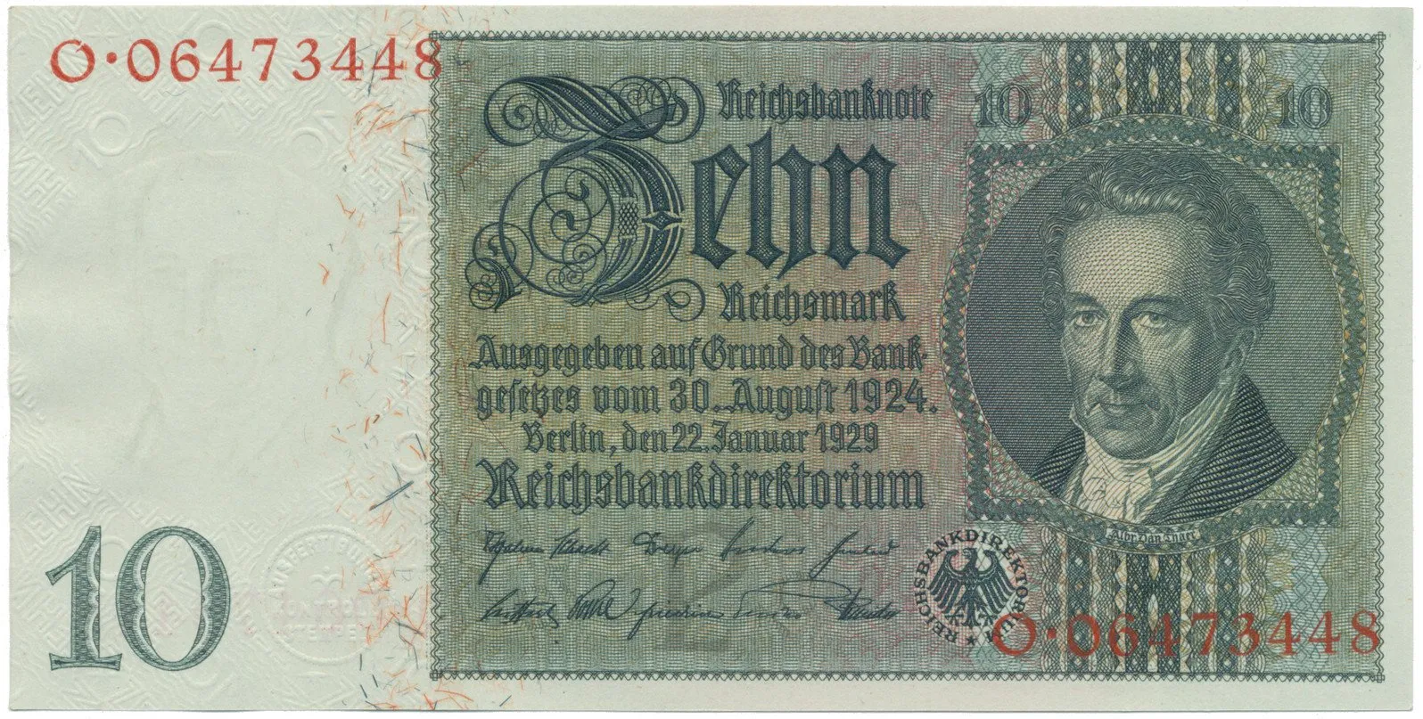 Německo, 10 Reichsmark 1929, typ H/H, Hej.D2a