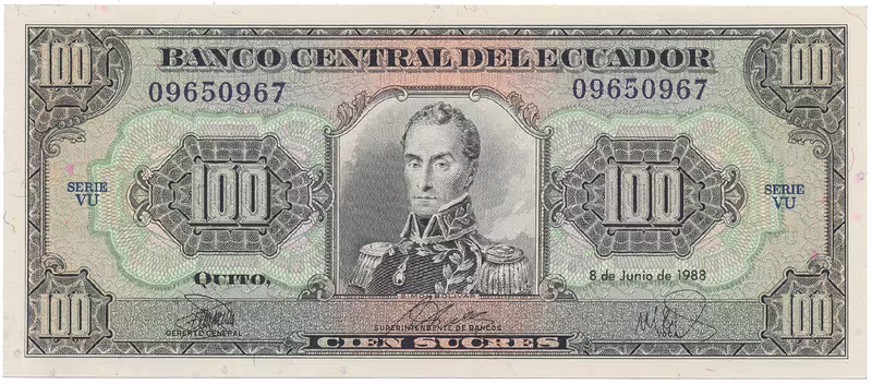 Ekvádor, 100 Sucres 1988~1997, P.123A