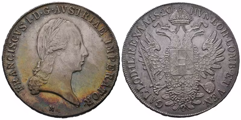 František II., Tolar, 1820 M, Milano