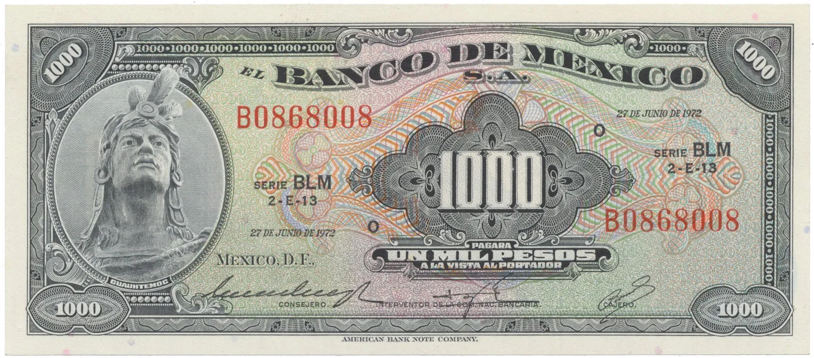 Mexiko, 1000 Pesos 1972, P.52p