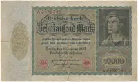 Německo, 10.000 Mark 1922, velký formát, Ro.68a