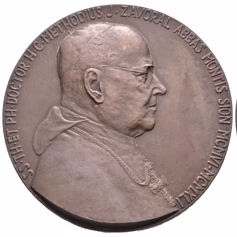 AE Medaile 1941 (M. Beutler) - Poprsí zprava, opis. Jednostranný Br 55 mm