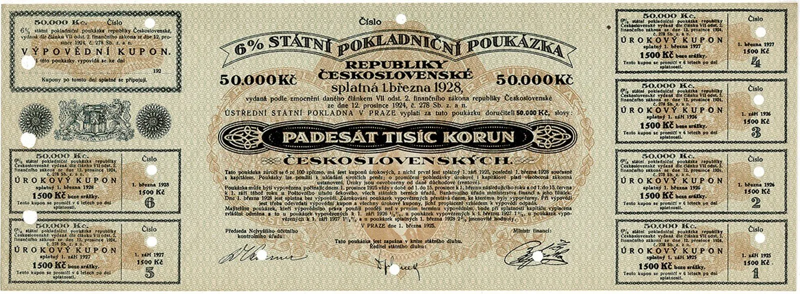 Státní pokladniční poukázky, 1919 - 1939 — 1