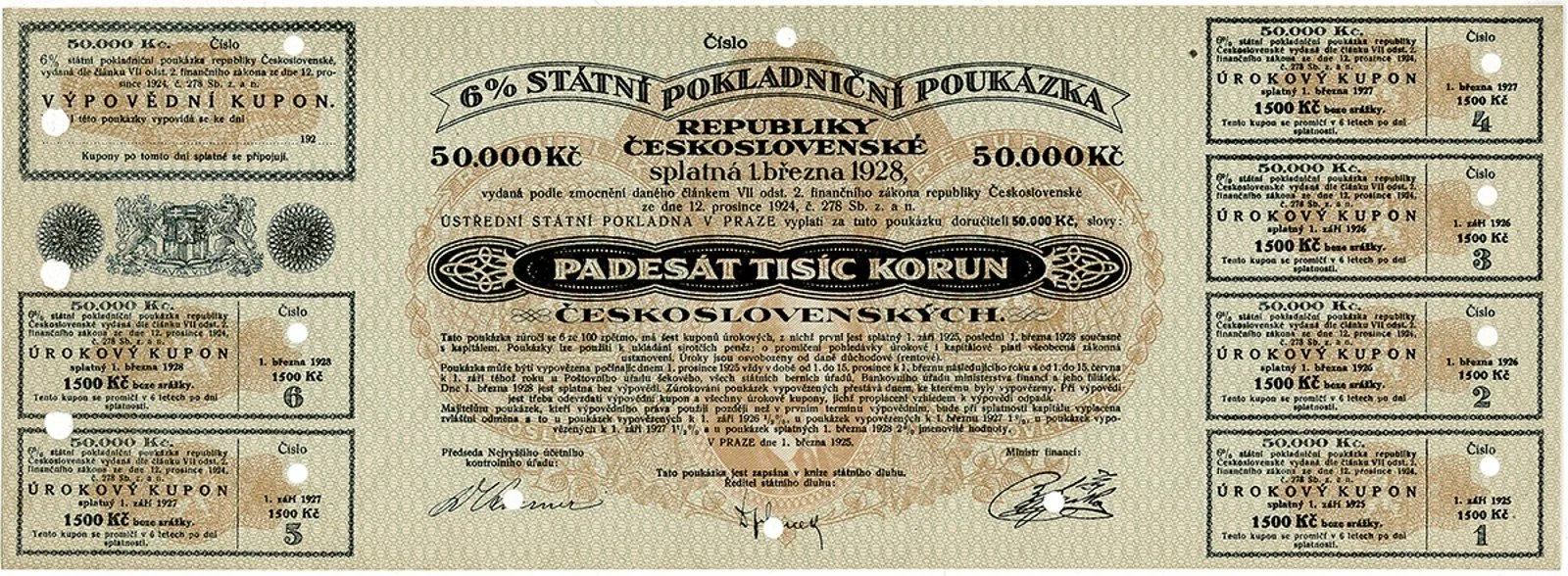Státní pokladniční poukázky, 1919 - 1939 — 1