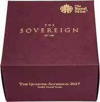 Velká Británie, 1/4 Sovereign 2017, PROOF - fotografie 3