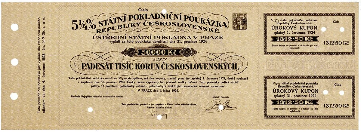Státní pokladniční poukázky, 1919 - 1939 — 1