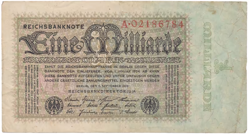 Německo, 1 Milliarde Mark 1923, Ro.111a